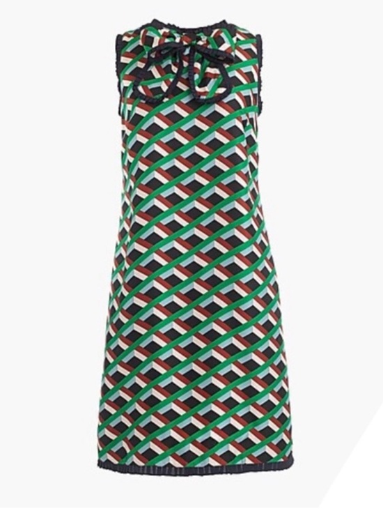 J. Crew Dresses & Skirts - J CREW Silk Dress in Ratti Graphic Diamond Print - G8437 - Sz 0